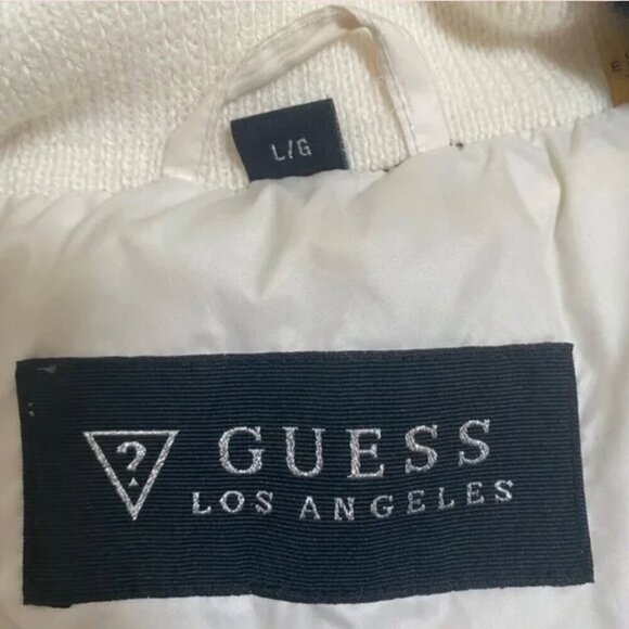 GUESS White Down & Feather Puffer Jacket – Size L (Lightweight Warm Winter Coat) - Picture 8 of 11